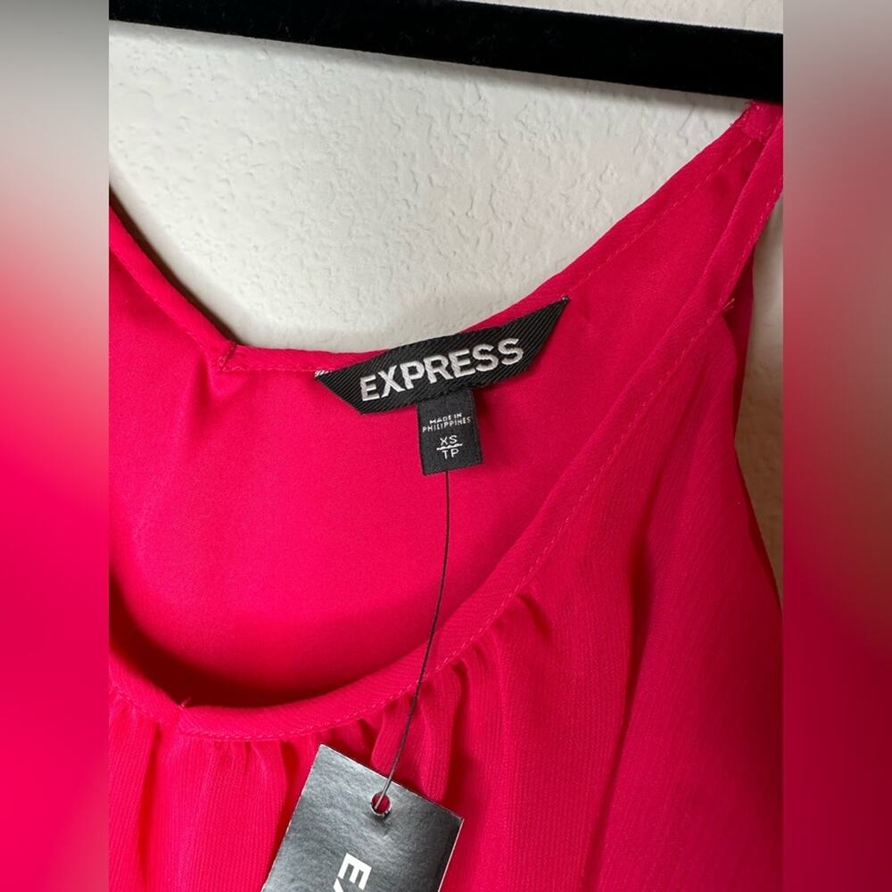 EXPRESS Womens Spaghetti Strap Flowy Swing Camisole Tank Bright Magenta Size XS - Picture 9 of 10